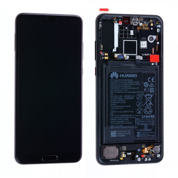 Huawei P20 Pro LCD Ekran Dokunmatik Panel Servis Orijinali Çıtalı Siyah