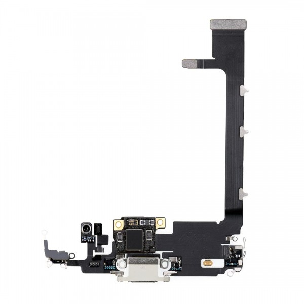 Apple iPhone 11 Pro Max Şarj Soketi Mikrofon Film Flex Beyaz