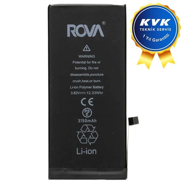 Rova iPhone 8 Plus Batarya 3150mAh Yüksek Kapasiteli