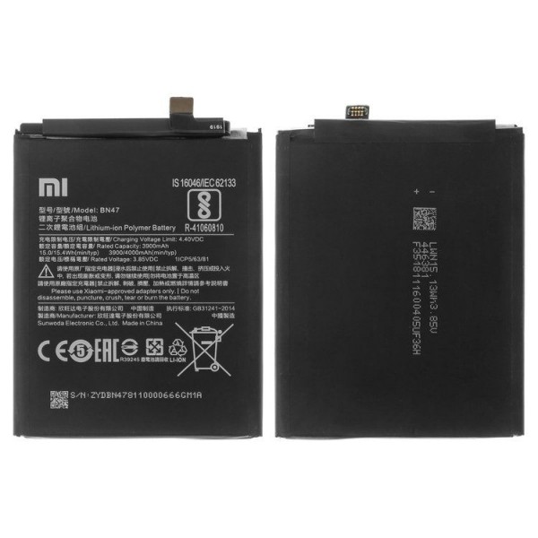 Xiaomi Mi A2 Lite Batarya BN47 4000mAh OEM