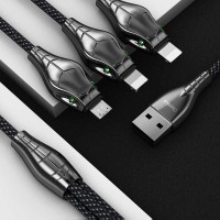 Benks D27 3 in 1 Snake Cable Lightning+Lightning+Micro 1.5M USB Kablo