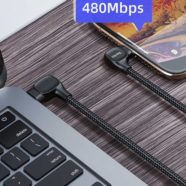 Benks M15 MFI Dual Right-Angle Fast Charging Cable  USB Kablo