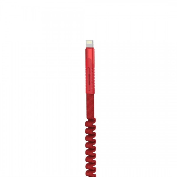 ACL ACK-55 Kumaş Kaplama Lightning USB Şarj Kablosu Kırmızı