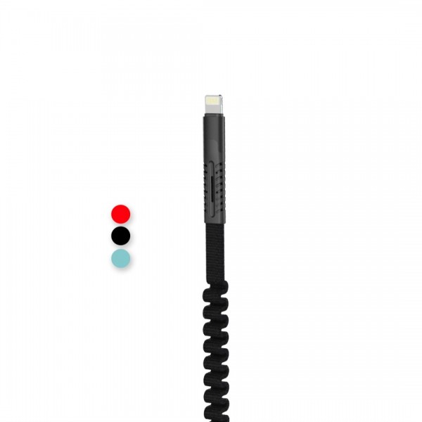 ACL ACK-55 Kumaş Kaplama Lightning USB Şarj Kablosu Siyah