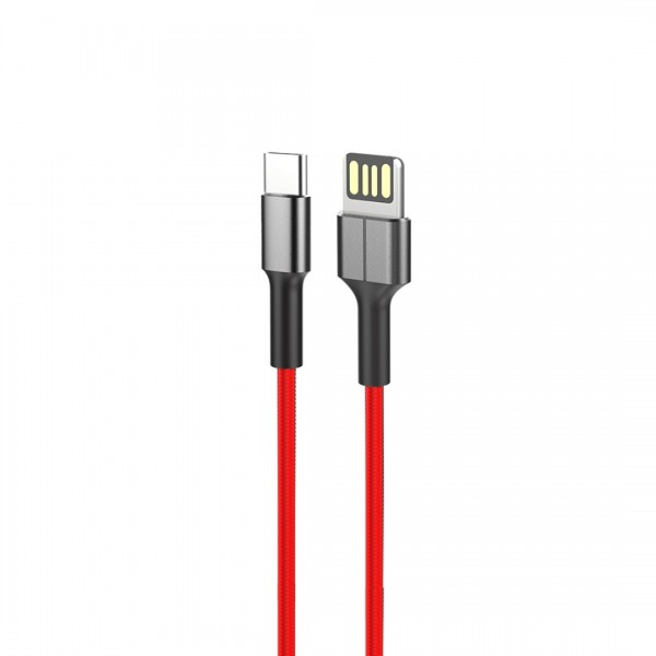 ACL ACK-64 Metal Başlık Type-C USB Şarj Kablosu Kırmızı