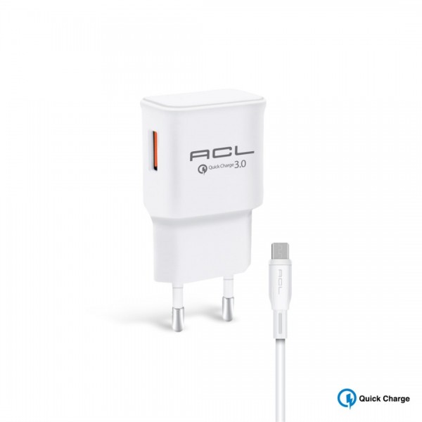 ACL M3 PowerClassic™ Quick Charge 3A Micro USB Kablolu Duvar Şarj Aleti