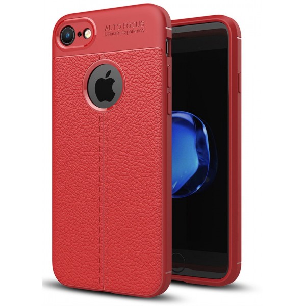 Apple iPhone 7 Focus Derili Silikon Kılıf Kırmızı