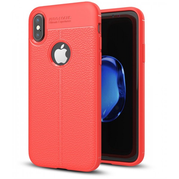 Apple iPhone X - XS Focus Derili Silikon Kılıf Kırmızı