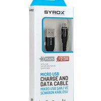 Syox S6/S7 1MT Metal Siyah Kablo C89