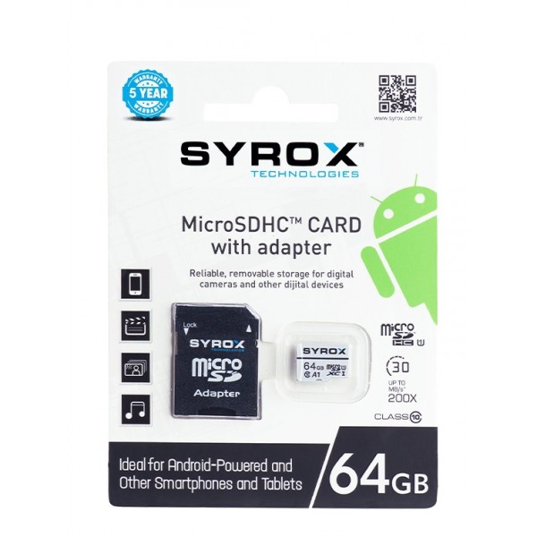 Syrox 64 GB MicroSD Hafıza Kartı MC64