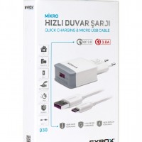 Syrox Note 4/5 - S6/S7 3.0A Set Şarj Cihazı (Usb 3.0 - Quıck Charging) Q30