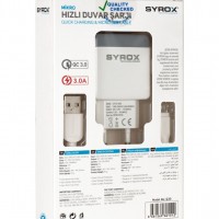 Syrox Note 4/5 - S6/S7 3.0A Set Şarj Cihazı (Usb 3.0 - Quıck Charging) Q30