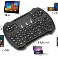 Mini Klavye Işıklı Kablosuz Dokunmatik Android Tv Box PC Tablet ve Telefon Klavyesi