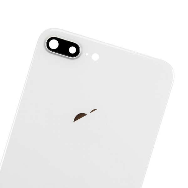 Apple iPhone 8 Plus  Arka Kapak Cam Kamera Lensli Gümüş
