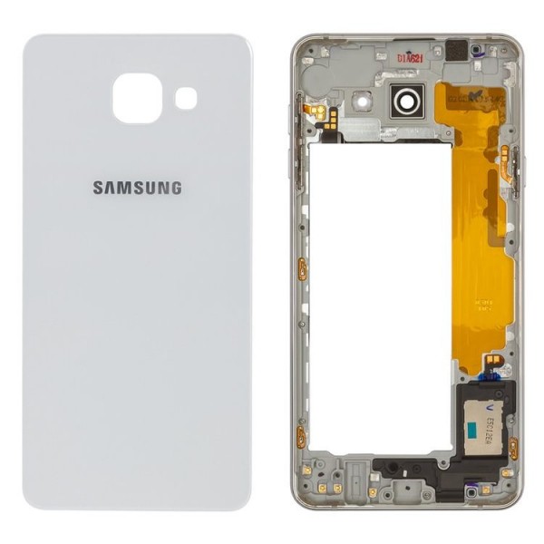 Samsung Galaxy A3 2016 SM-A310 Orta Kasa, Batarya Kapağı Beyaz