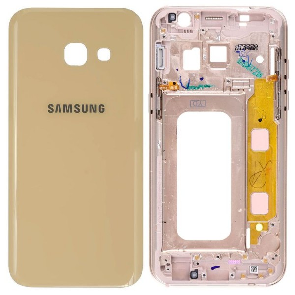 Samsung Galaxy A3 2017 SM-A320 Orta Kasa, Batarya Kapağı Gold