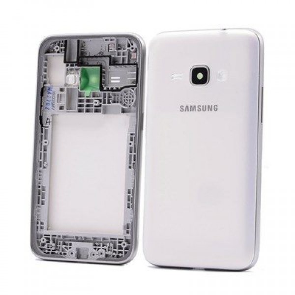 Samsung Galaxy J1 2016 SM-J120 Orta Kasa, Batarya Kapağı Beyaz