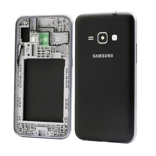Samsung Galaxy J1 2016 SM-J120 Orta Kasa, Batarya Kapağı Siyah