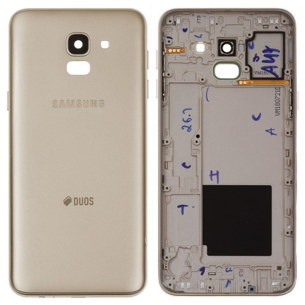 Samsung Galaxy J6 SM-J600 Arka Pil Kapağı, Batarya Kapağı Gold