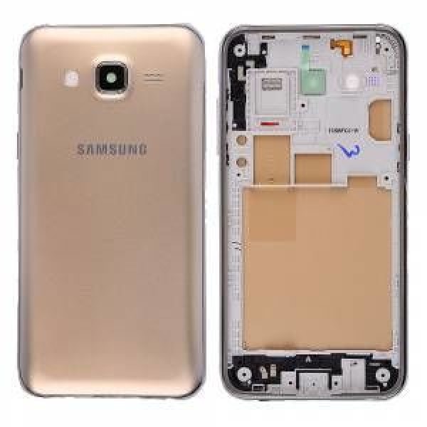 Samsung Galaxy J7 SM-J700 Orta Kasa, Batarya Kapağı Gold