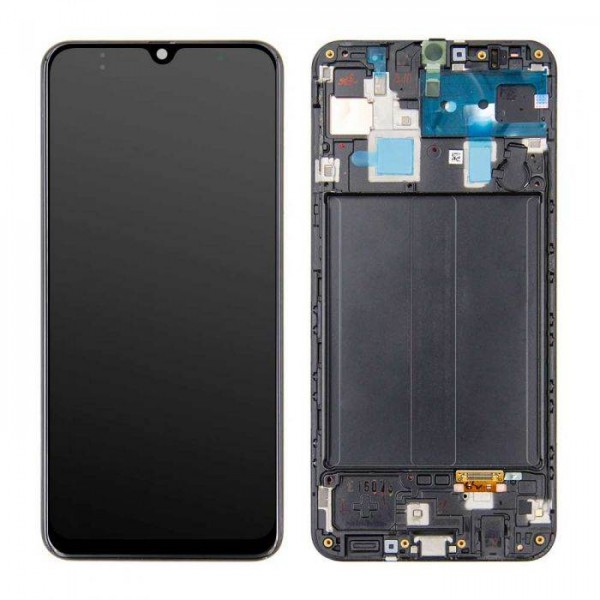 Samsung Galaxy A30 SM-A305 LCD Ekran Dokunmatik Servis Orjinali Çıtalı