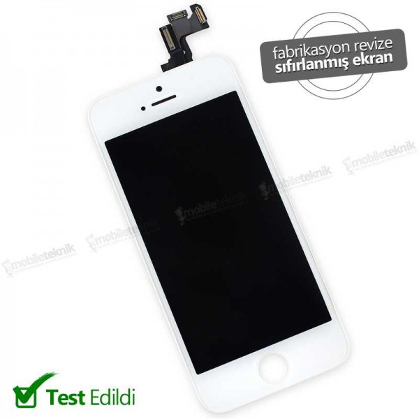 Apple iPhone 5S LCD Ekran Dokunmatik Panel Orjinal Revize Beyaz