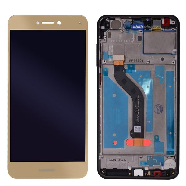 Huawei P8 Lite LCD Ekran Dokunmatik Panel Çıtalı Altın / Gold