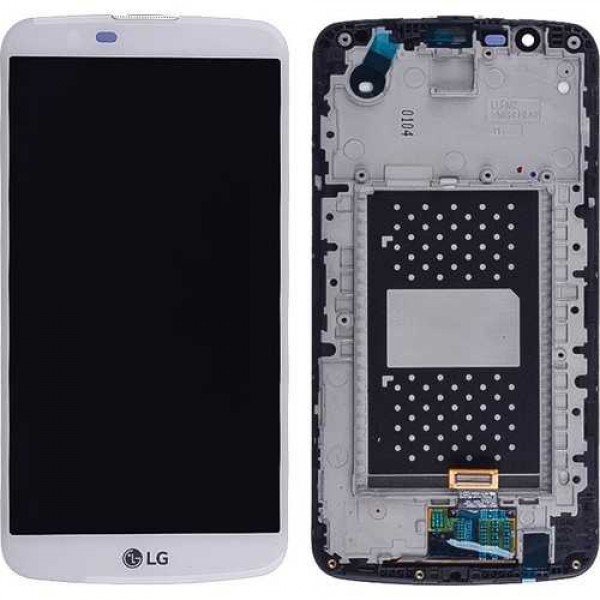 LG K10 K430 LCD Ekran Dokunmatik Panel Çıtalı Beyaz