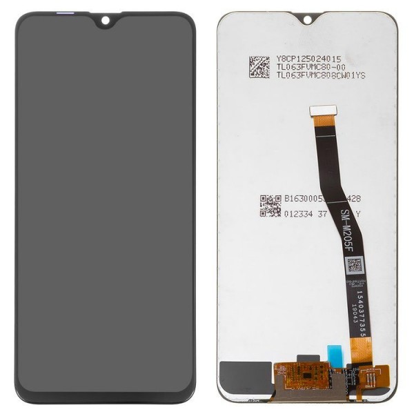 Samsung Galaxy M20 SM-M205 LCD Ekran Dokunmatik Servis Orjinali Siyah Çıtasız
