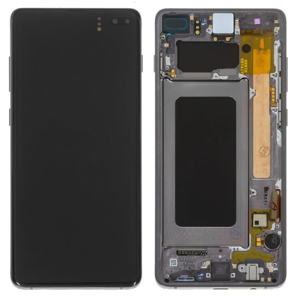 Samsung Galaxy S10 Plus SM-G975 LCD Ekran Dokunmatik Servis Orjinali Siyah