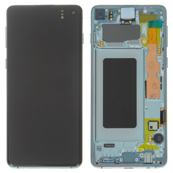 Samsung Galaxy S10 SM-G973 LCD Ekran Dokunmatik Servis Orjinali Yeşil