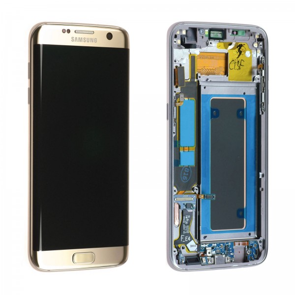 Samsung Galaxy S7 edge SM-G935 LCD Ekran Dokunmatik Servis Orjinali Gold