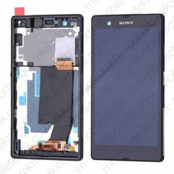 Sony Xperia Z LCD Ekran Dokunmatik Panel Çıtalı Siyah